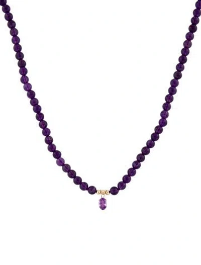 Pre-owned Necklace 14k Amethyst Bead Pendant , 17.5" In Multi