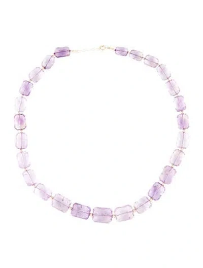 Pre-owned Necklace 14k Amethyst Bead Strand , 18" In Multi