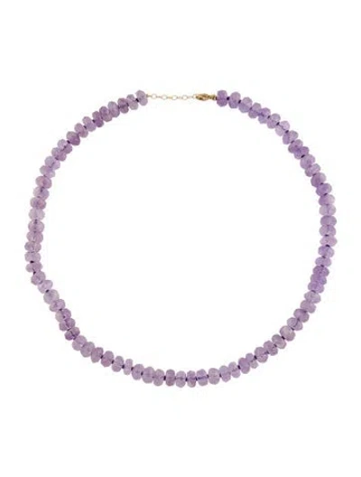Pre-owned Necklace 14k Amethyst Faceted Rondelle Bead , 16" In Multi