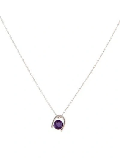 Pre-owned Necklace 14k Amethyst Pendant , 16" In Multi