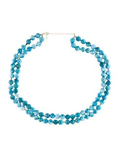 Pre-owned Necklace 14k Apatite Bead Multistrand , 16"