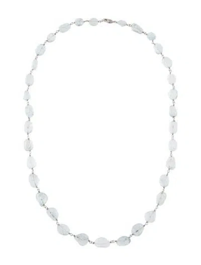 Pre-owned Necklace 14k Aquamarine Beaded , 18" In Multi