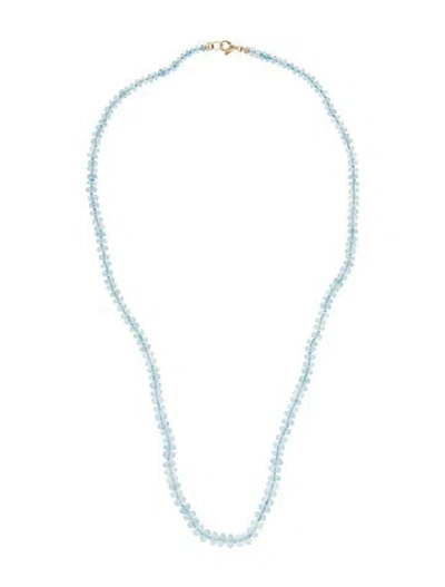 Pre-owned Necklace 14k Aquamarine Beaded , 19" In Multi