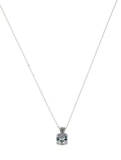 Pre-owned Necklace 14k Aquamarine Pendant, 18" In Multi