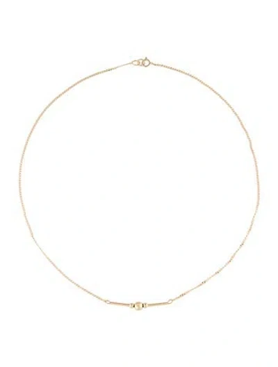 Pre-owned Necklace 14k Ball Bar Station , 16" In Multi