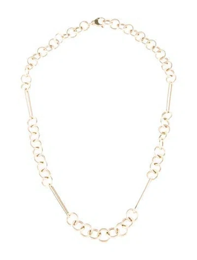 Pre-owned Necklace 14k Bar & Round Link , 18" In Multi