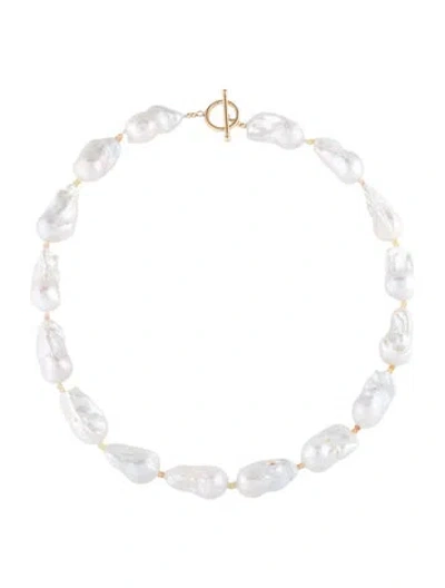 Pre-owned Necklace 14k Baroque Pearl Collar , 18.5" In Multi
