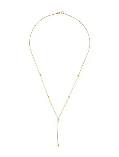 Pre-owned Necklace 14k Bead Station , 17.5" In Multi