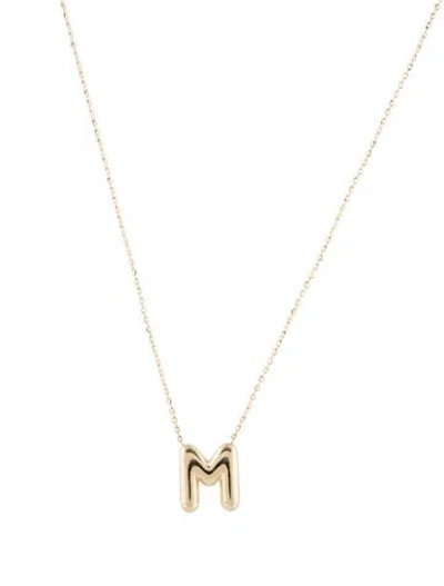 Pre-owned Necklace 14k Bubble Initial 'm' Pendant , 18" In Multi