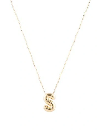 Pre-owned Necklace 14k Bubble Initial 's' Pendant , 18" In Multi