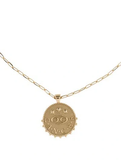 Pre-owned Necklace 14k Cancer Zodiac Pendant , 18" In Multi