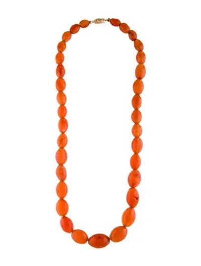 Pre-owned Necklace 14k Carnelian Bead , 19" In Multi