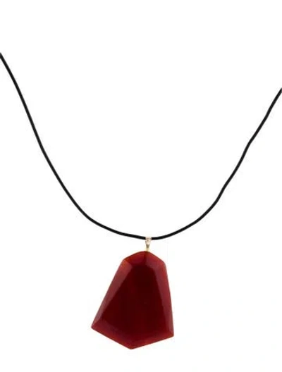 Pre-owned Necklace 14k Carnelian Pendant Necklae, 19" In Multi