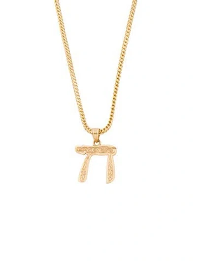 Pre-owned Necklace 14k Chai Pendant , 26" In Multi