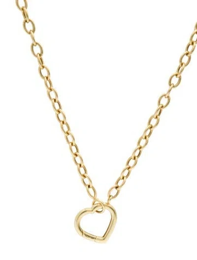 Pre-owned Necklace 14k Chain Link Heart Clasp , 17.5" In Multi