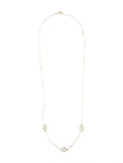 Pre-owned Necklace 14k Chain Station , 18.75", 18.75" In Multi