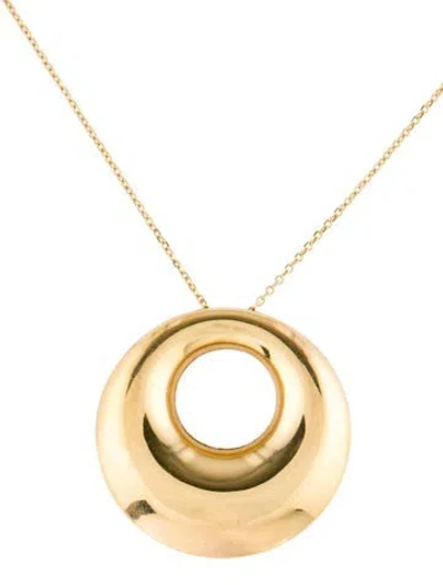 Pre-owned Necklace 14k Circle Pendant , 18" In Multi