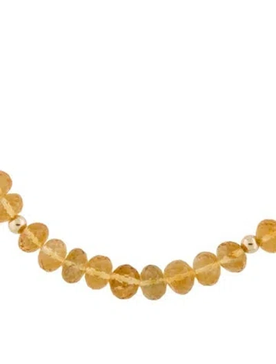 Pre-owned Necklace 14k Citrine Bead Strand , 19" In Multi