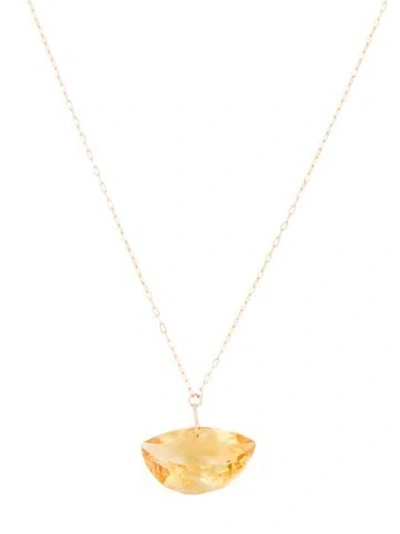 Pre-owned Necklace 14k Citrine Pendant , 18" In Multi