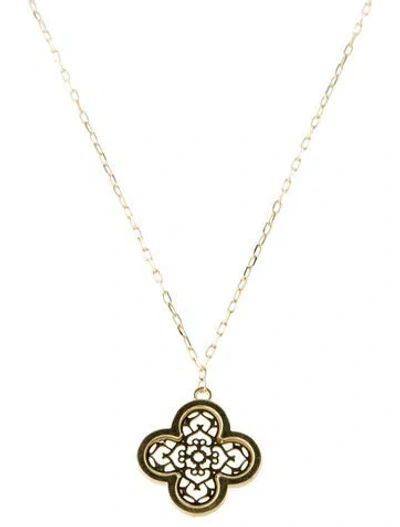 Pre-owned Necklace 14k Clover Pendant , 18" In Multi