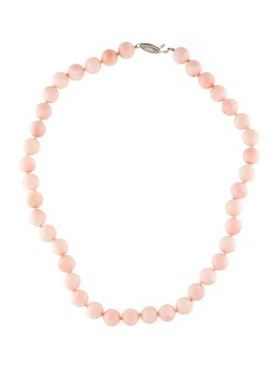 Pre-owned Necklace 14k Coral Bead , 17" In Pink
