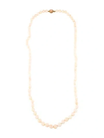 Pre-owned Necklace 14k Coral Bead , 32" In Multi
