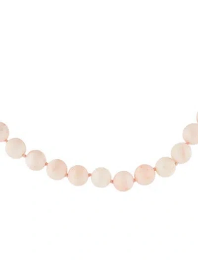 Pre-owned Necklace 14k Coral Bead Strand , 18" In Orange