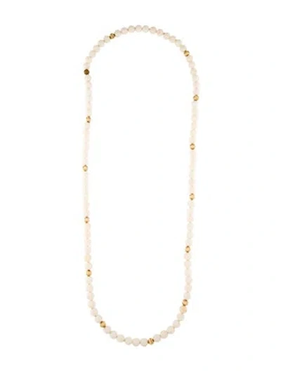 Pre-owned Necklace 14k Coral Bead Strand , 34" In White
