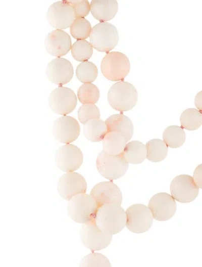 Pre-owned Necklace 14k Coral Multistrand Bead , 17"