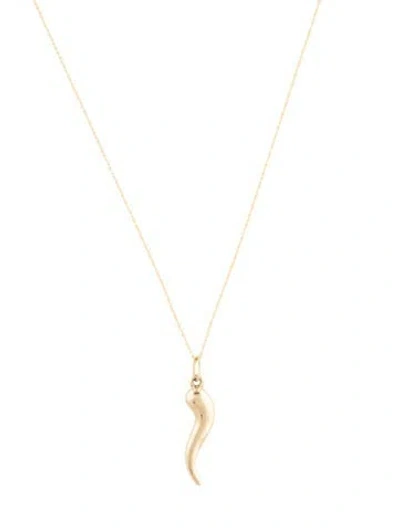 Pre-owned Necklace 14k Cornicello Pendant , 18" In Multi