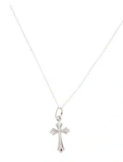 Pre-owned Necklace 14k Cross Pendant , 15.5" In Multi