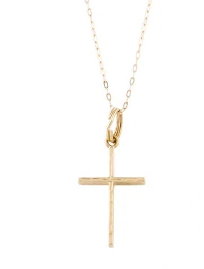 Pre-owned Necklace 14k Cross Pendant , 17.75" In Multi