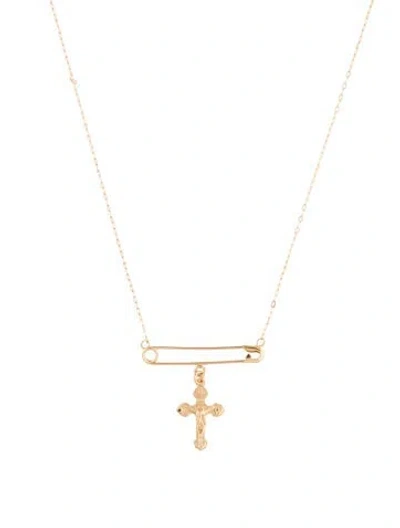 Pre-owned Necklace 14k Cross Pendant , 18.75" In Multi
