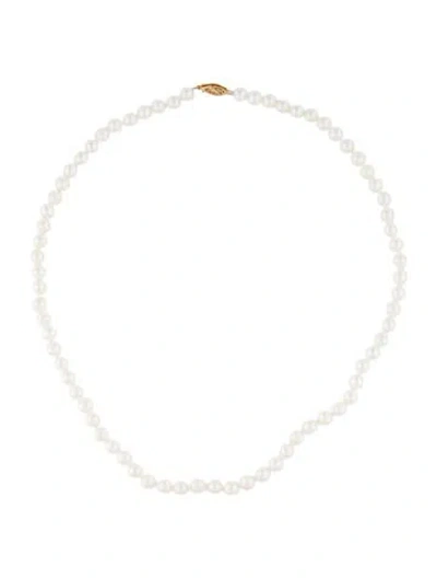 Pre-owned Necklace 14k Cultured Pearl Bead , 18" In Multi
