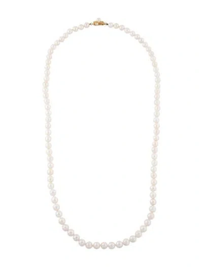 Pre-owned Necklace 14k Cultured Pearl Bead , 27" In Multi