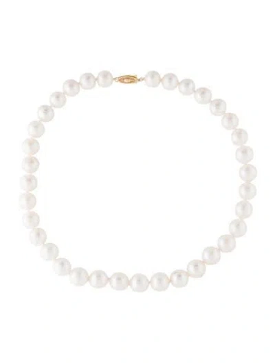 Pre-owned Necklace 14k Cultured Pearl Bead Strand, 17" In Multi