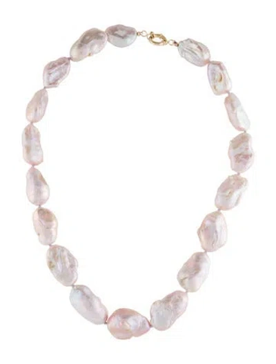 Pre-owned Necklace 14k Cultured Pearl Bead Strand, 17.25" In Multi