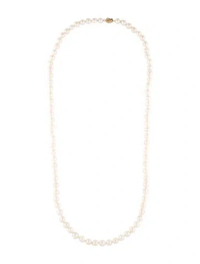 Pre-owned Necklace 14k Cultured Pearl Bead Strand, 29" In Multi