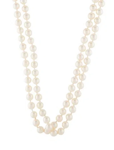 Pre-owned Necklace 14k Cultured Pearl Bead Strand, 55" In Multi