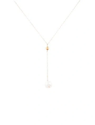 Pre-owned Necklace 14k Cultured Pearl Drop Pendant , 18.5" In Multi