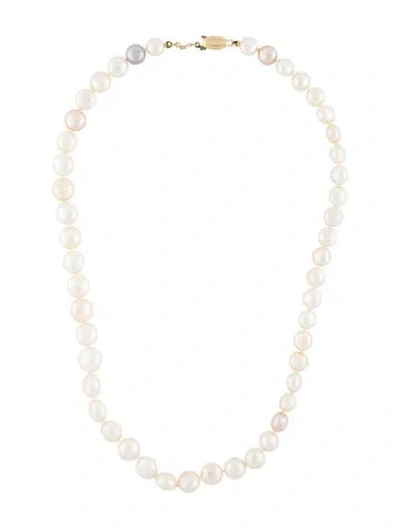 Pre-owned Necklace 14k Cultured Pearl Strand , 18" In Multi