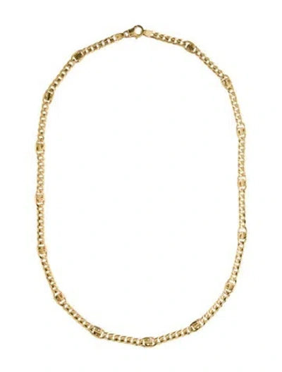 Pre-owned Necklace 14k Curb Link Station , 22" In Multi