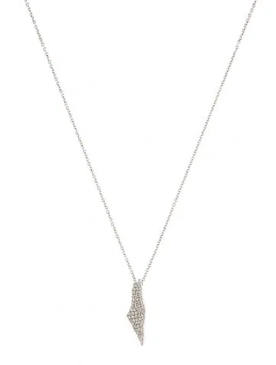 Pre-owned Necklace 14k Diamond Abstract Pendant , 18" In Multi