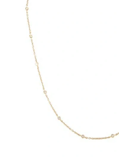 Pre-owned Necklace 14k Diamond & Synthetic Ruby Station , 15" In Multi