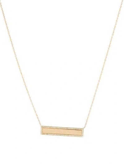 Pre-owned Necklace 14k Diamond Bar Pendant , 17.5" In Multi
