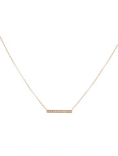 Pre-owned Necklace 14k Diamond Bar Pendant , 18" In Multi
