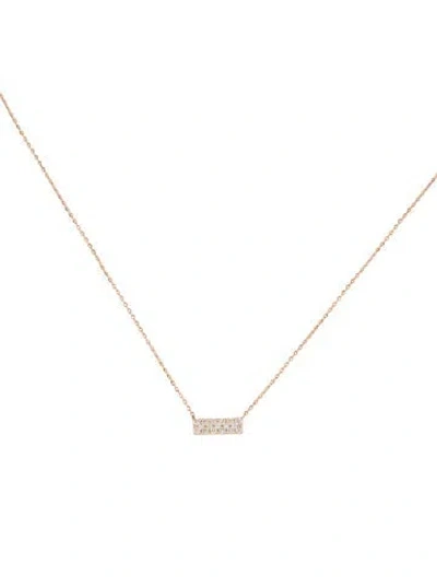 Pre-owned Necklace 14k Diamond Bar Pendant , 18" In Multi