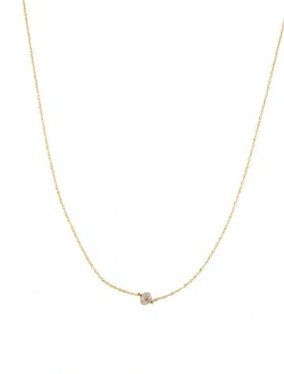 Pre-owned Necklace 14k Diamond Bead , 18" In Multi