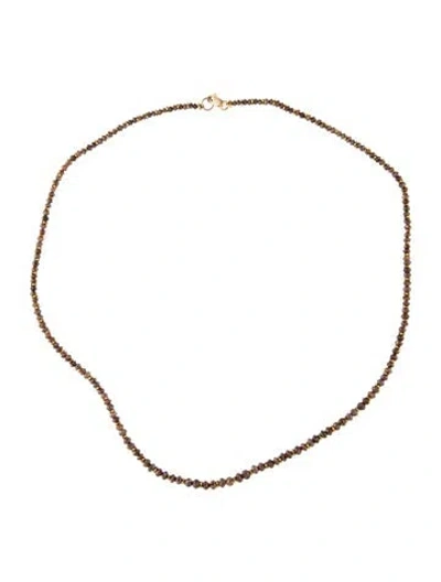 Pre-owned Necklace 14k Diamond Bead Strand , 17.5" In Multi