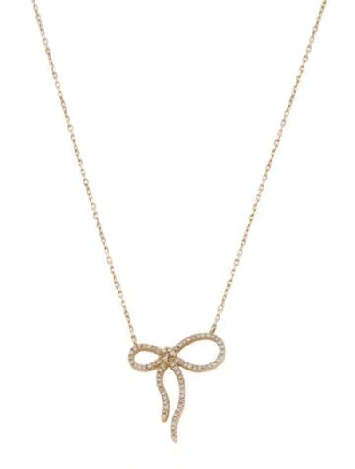 Pre-owned Necklace 14k Diamond Bowtie Pendant , 19.75" In Multi